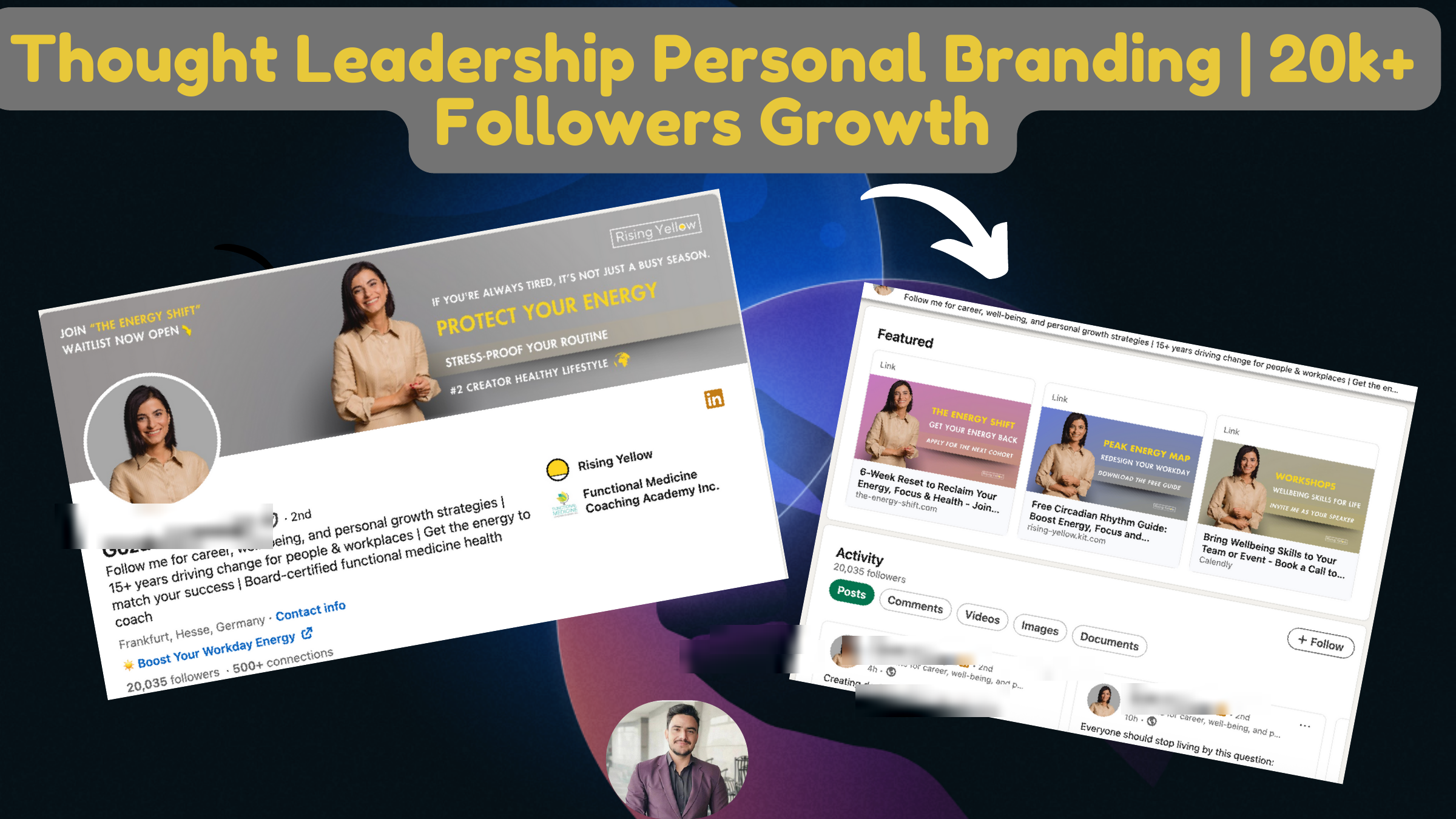 LinkedIn thought leadership and personal branding profile optimization for a functional medicine coach